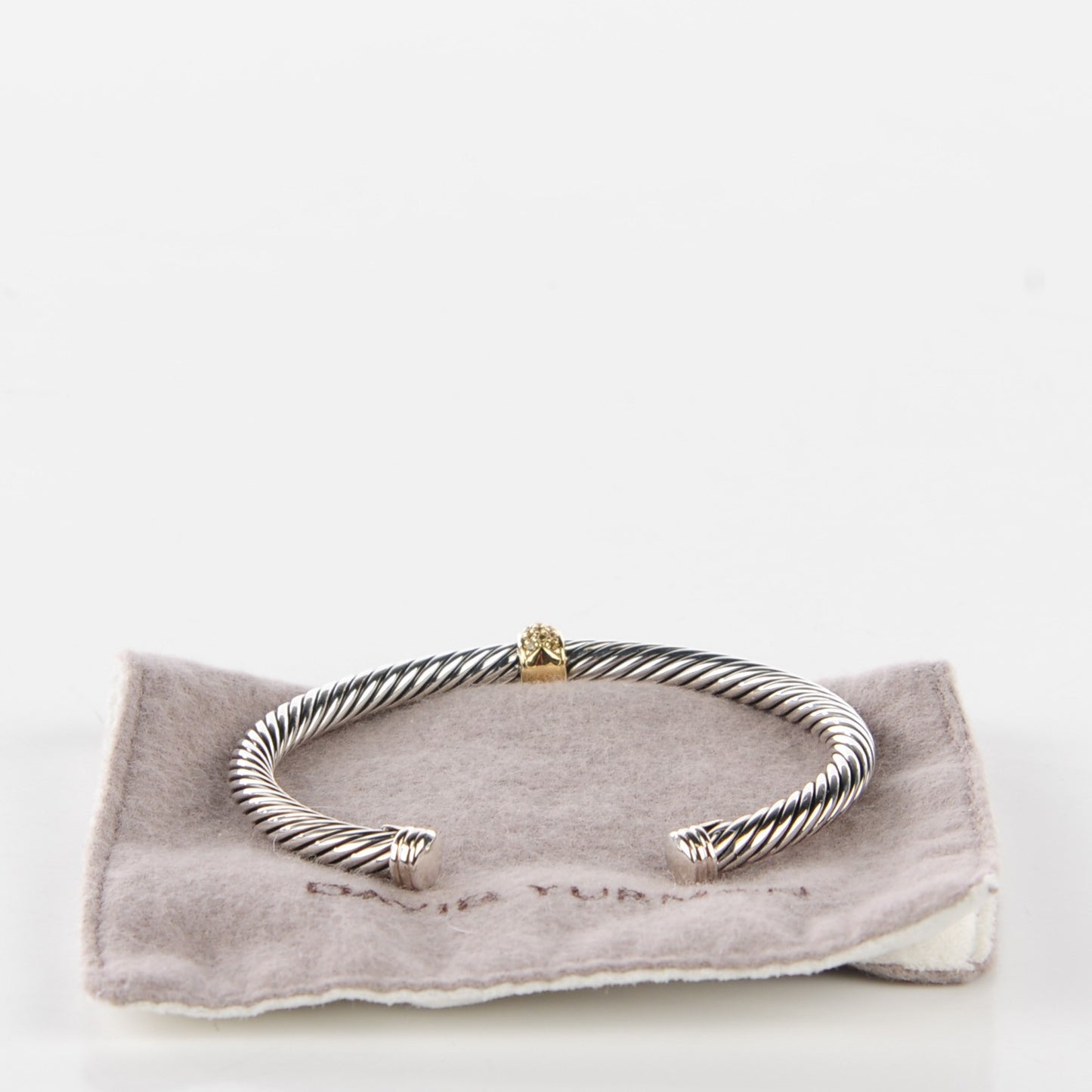 Sterling Silver 18K Yellow Gold Yellow Sapphire 5mm Cable Candy Bracelet