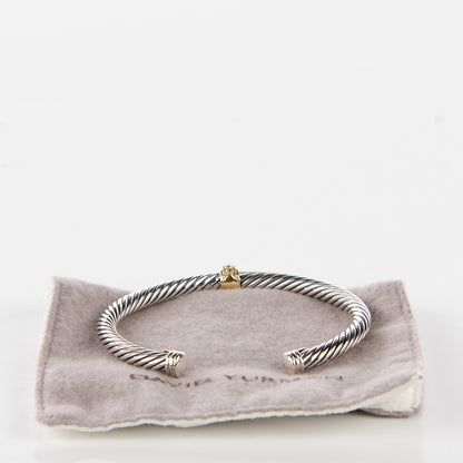 David Yurman Sterling Silver 18K Yellow Gold Yellow Sapphire 5mm Cable Candy Bracelet 3 of 6