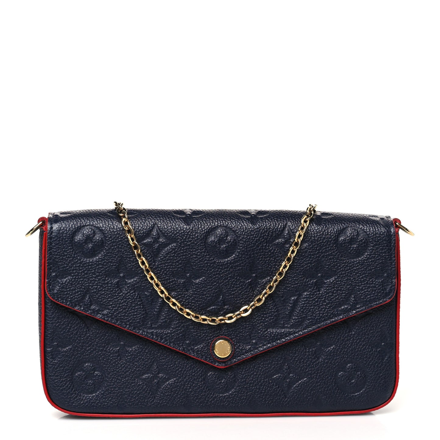 Empreinte Pochette Felicie Chain Wallet Marine Rouge