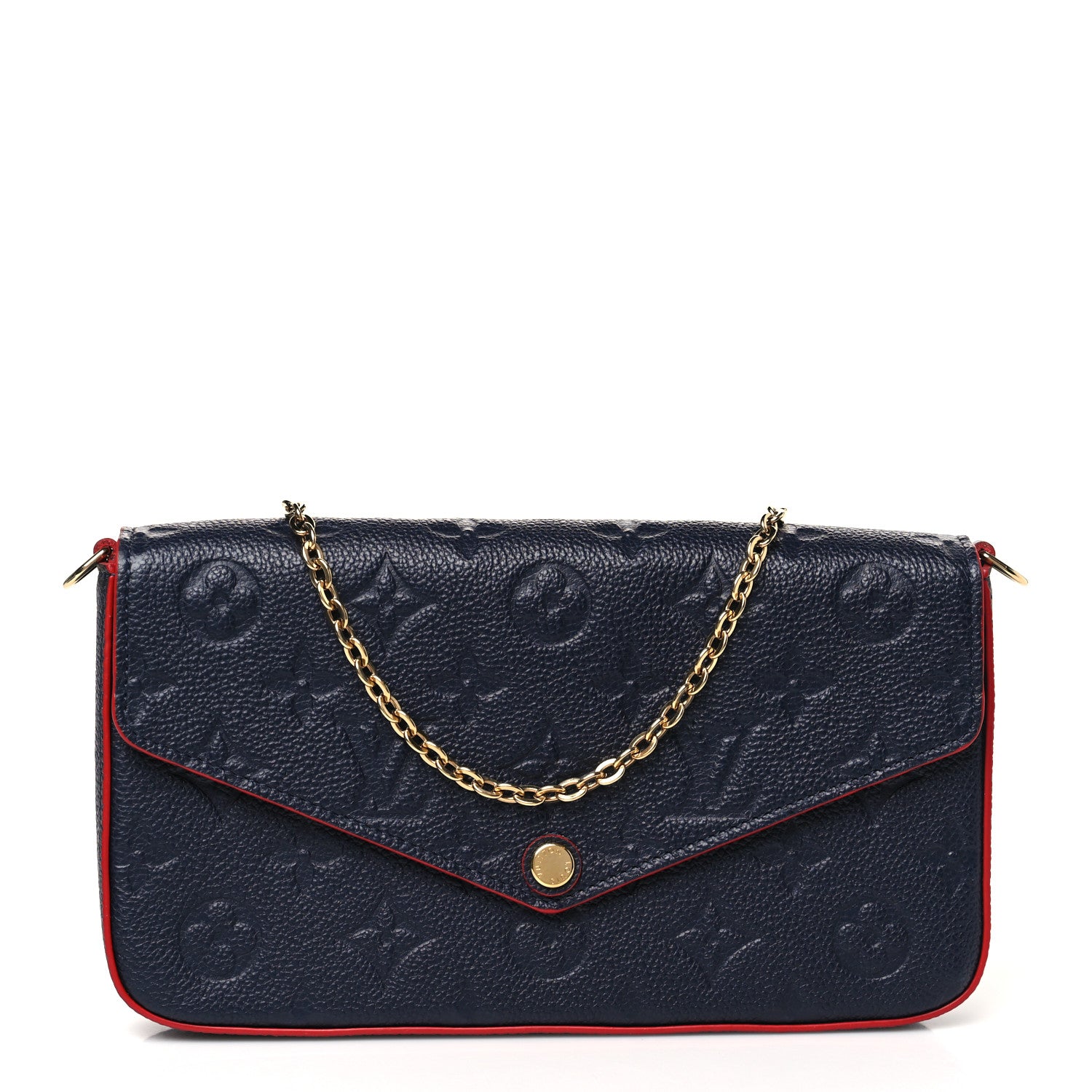 Louis Vuitton Empreinte Pochette Felicie Chain Wallet Marine Rouge 1 of 11