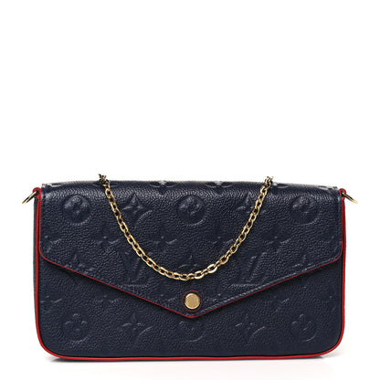 Louis Vuitton Empreinte Pochette Felicie Chain Wallet Marine Rouge 1 of 11
