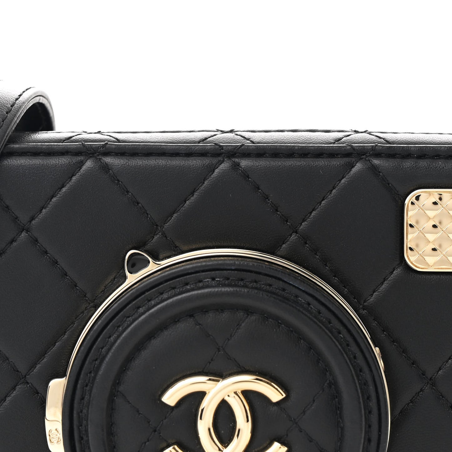 Lambskin Quilted Coco Click Bag Black