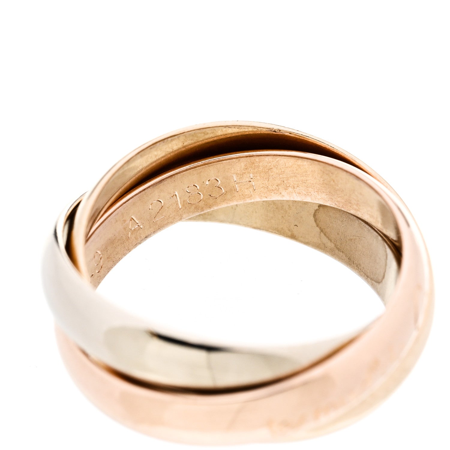 Cartier 18K Pink Yellow White Gold Classic Les Must De Cartier Trinity Ring 49 5 6 of 6