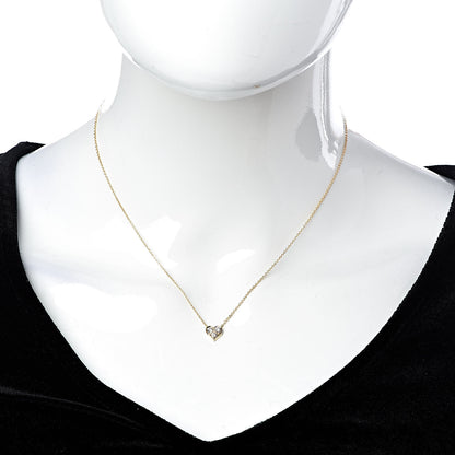 Tiffany 18K Yellow Gold Diamond Heart Pendant Necklace 2 of 9