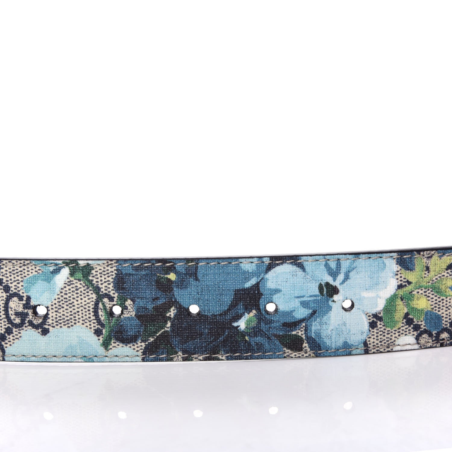 Gucci GG Supreme Monogram Blooms Plaque Belt 105 42 Blue 3 of 5