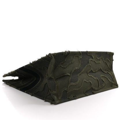 Christian Dior Canvas Embroidered Camouflage Large Book Tote Green 4 of 9