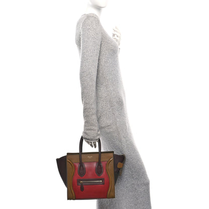 Celine Satin Smooth Calfskin Micro Tri-Color Luggage Rust 2 of 11