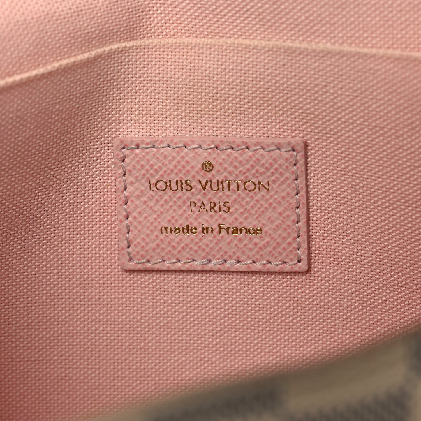Damier Azur Pochette Felicie Chain Wallet Rose Ballerine