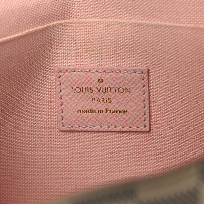 Louis Vuitton Damier Azur Pochette Felicie Chain Wallet Rose Ballerine 7 of 11