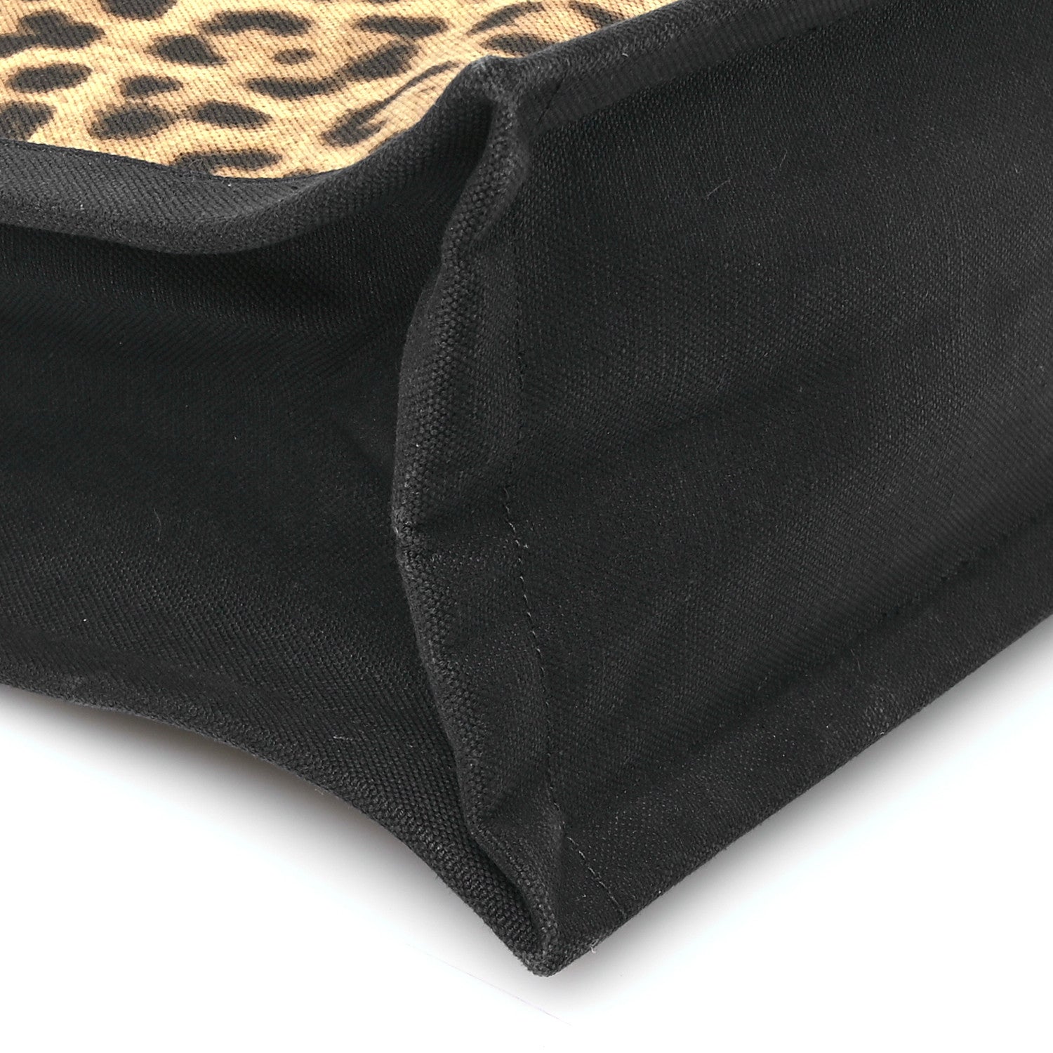 Saint Laurent Canvas Calfskin Leopard Print Rive Gauche Noe Tote Natural Black 9 of 12