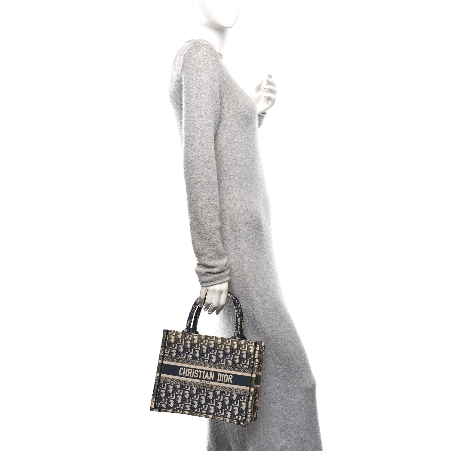 Christian Dior Oblique Small Book Tote Blue Multicolor 2 of 10