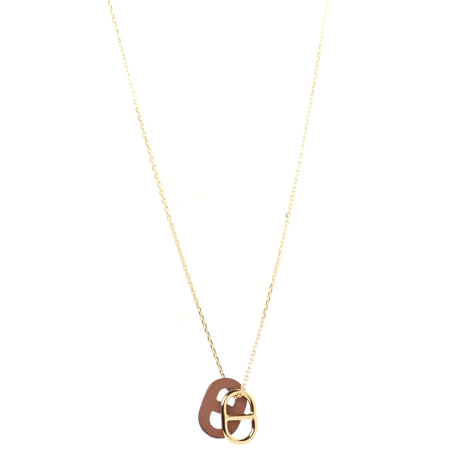 Hermes Swift O'Maillon Pendant Necklace Gold 1 of 8