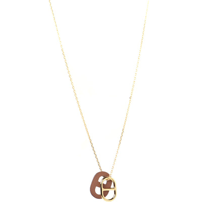 Hermes Swift O'Maillon Pendant Necklace Gold 1 of 8