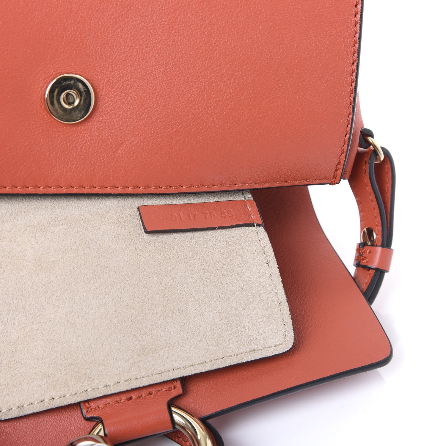 Chloe Suede Calfskin Mini Faye Shoulder Bag Plaid Red 6 of 10