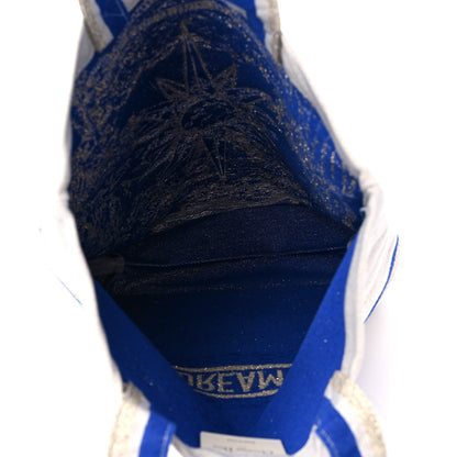 Christian Dior Canvas Print Tote Ivory Blue 5 of 9