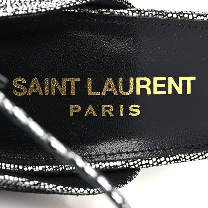 Saint Laurent Metallic Calfskin Opyum 110 Sandals 37 Argento 7 of 7