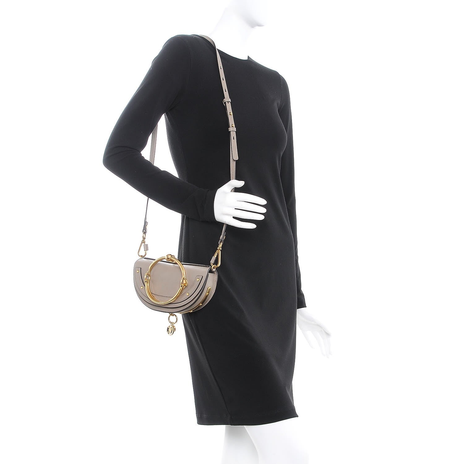 Chloe Calfskin Small Nile Bracelet Minaudiere Bag Motty Grey 2 of 9