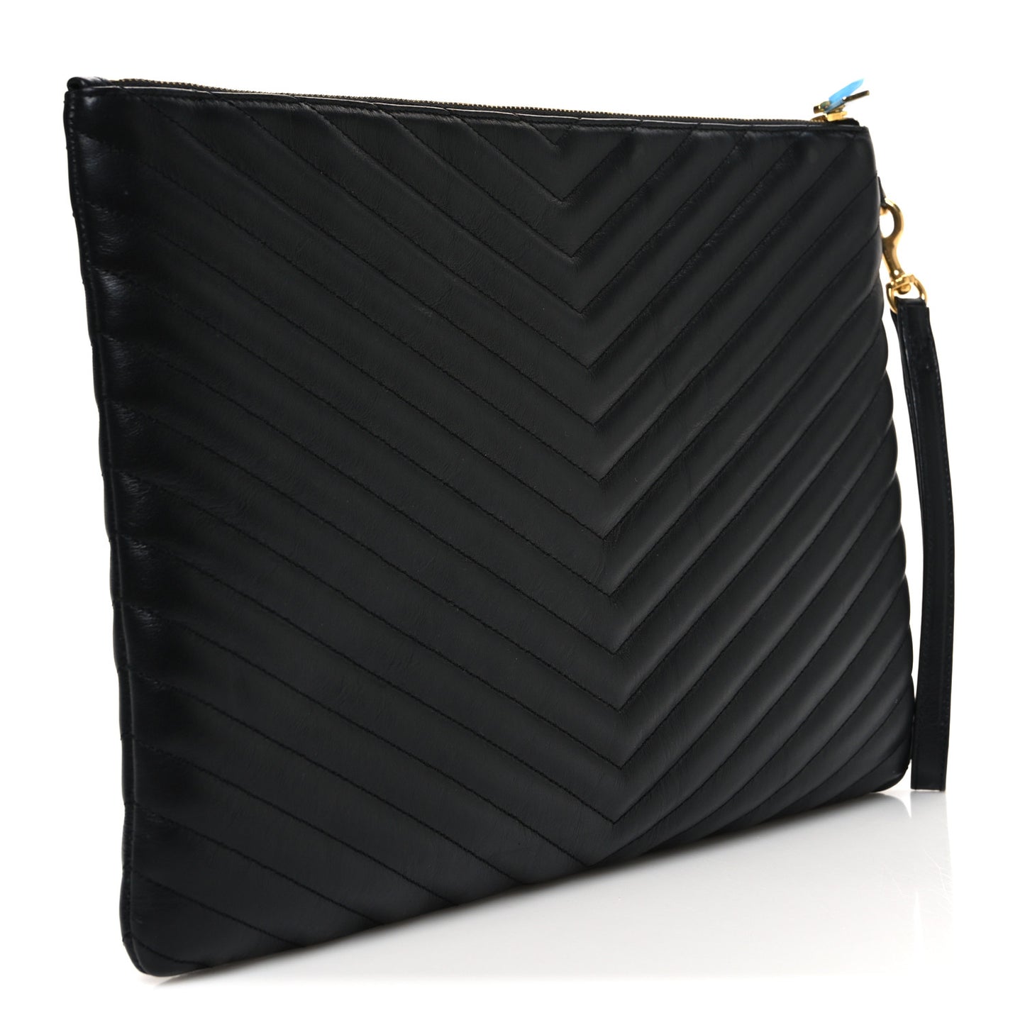 Calfskin Matelasse Monogram Cassandre Tablet Pouch Black