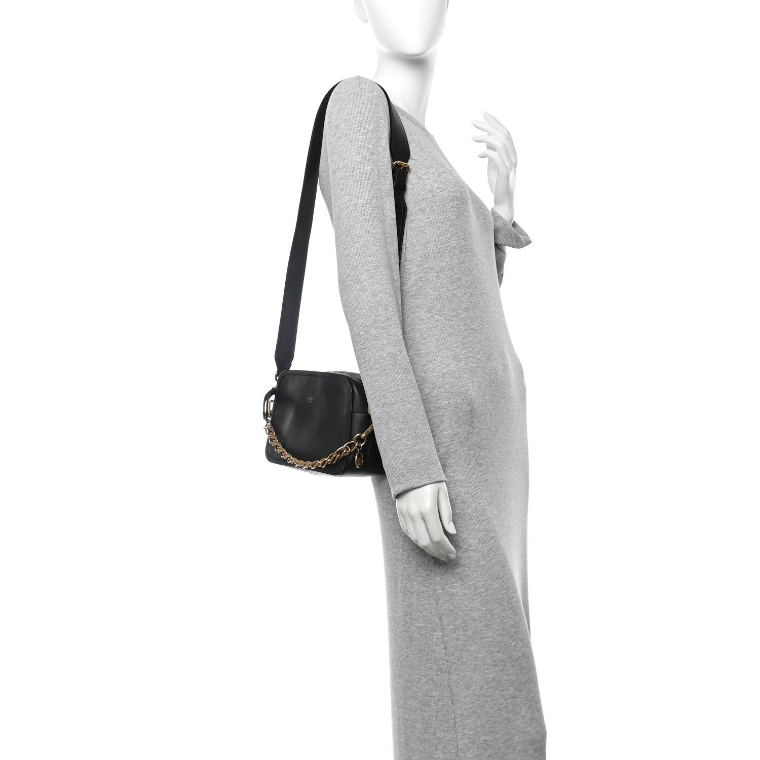 Fendi Vitello Century Opaco F is Fendi Camera Case Black 2 of 11