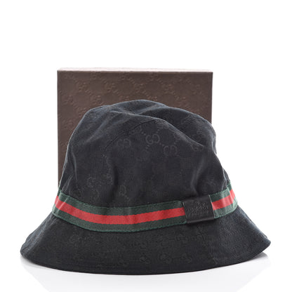 Gucci Monogram Web Bucket Hat M Black 6 of 6