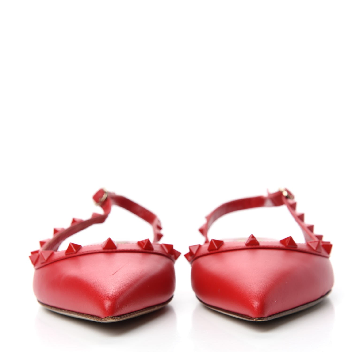 Valentino Garavani Nappa Monochrome Rockstud Slingback Flats 37 Rosso Valentino 2 of 9