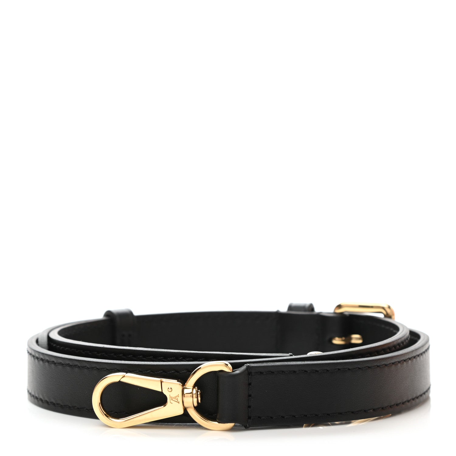 Louis Vuitton Calfskin 16mm Adjustable Shoulder Strap Black 1 of 7