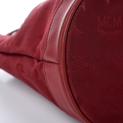 MCM Nylon Monogram Bucket Shoulder Bag Red 16 of 17