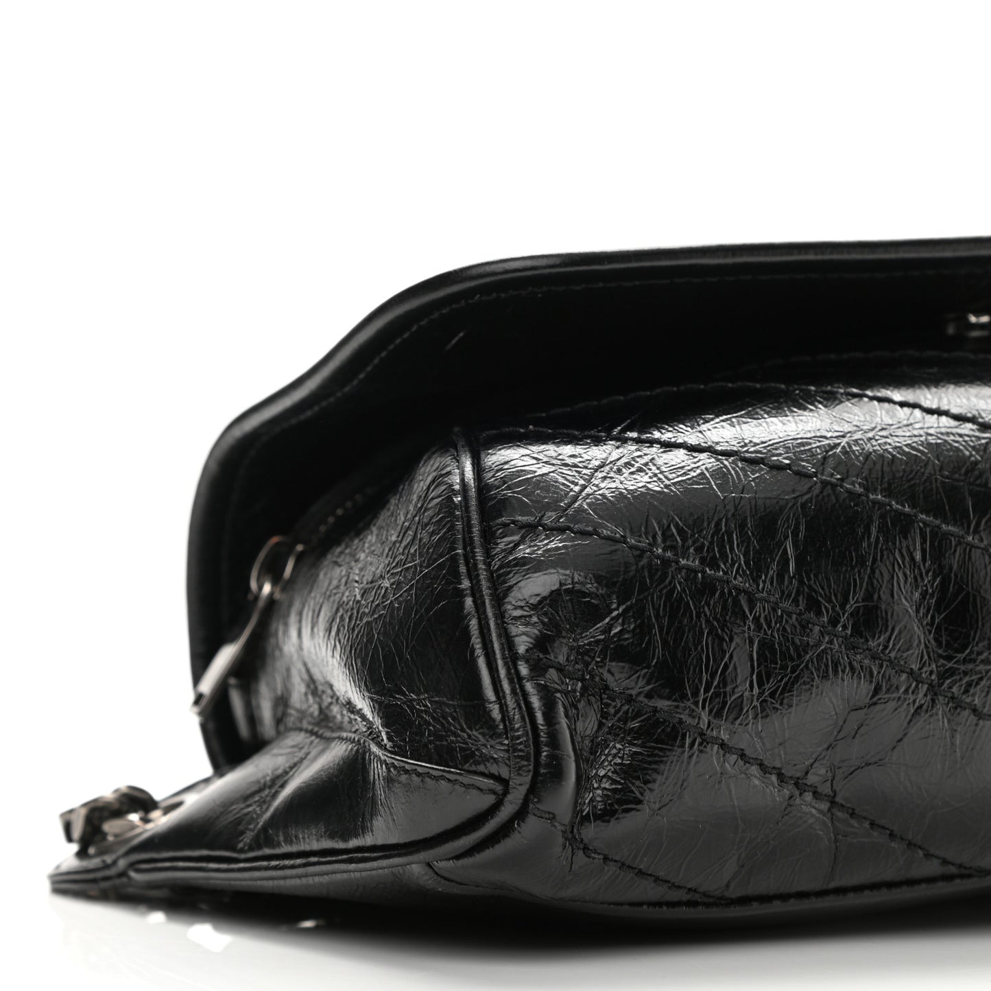 Crinkled Calfskin Matelasse Monogram Niki Body Bag Black