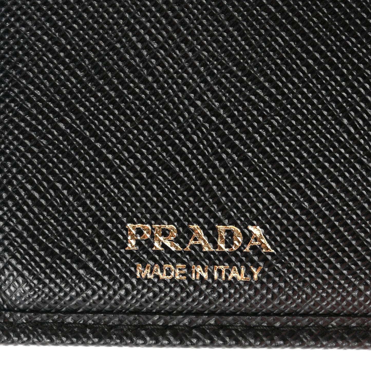 Saffiano Metal Tri-Fold Wallet Black