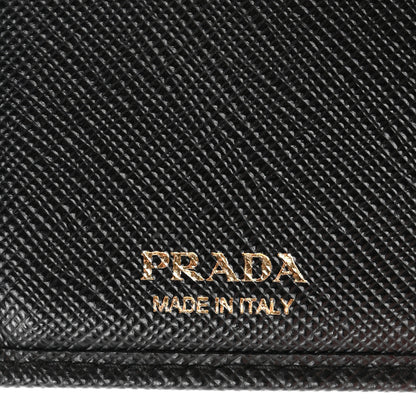 Prada Saffiano Metal Tri-Fold Wallet Black 6 of 7