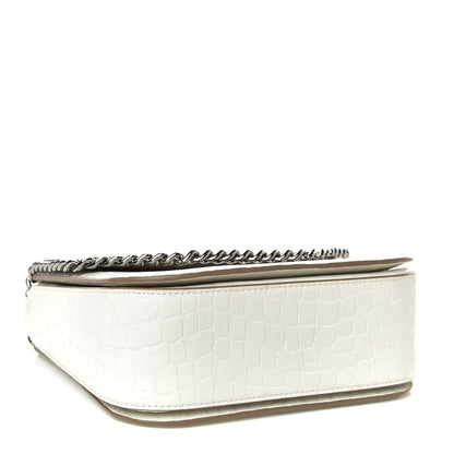 Stella McCartney Embossed Crocodile Effect Medium Falabella Box Shoulder Bag Ivory 4 of 10