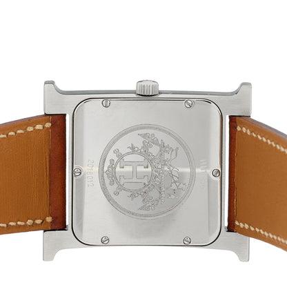 Hermes Stainless Steel Barenia 30.5mm Heure H Hour Quartz Watch Fauve 4 of 5