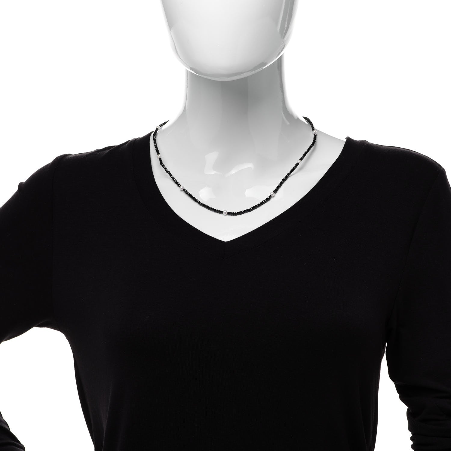 Tiffany Sterling Silver Black Spinel Pearl Ziegfeld Bead Necklace 2 of 6