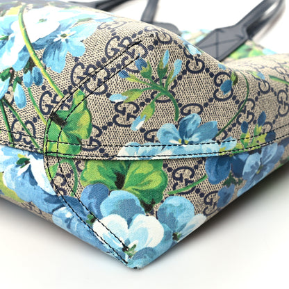 Gucci GG Supreme Monogram Blooms Medium Reversible Tote Beige Blue Navy 9 of 20