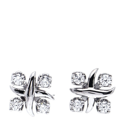 Tiffany Platinum Diamond Schlumberger Lynn Earrings 1 of 6
