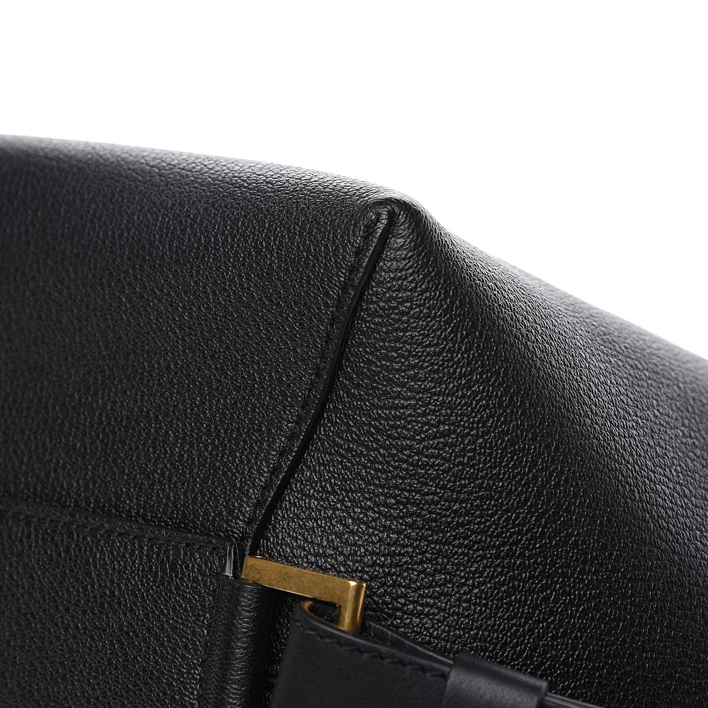 Grained Calfskin GV Bucket Bag Black