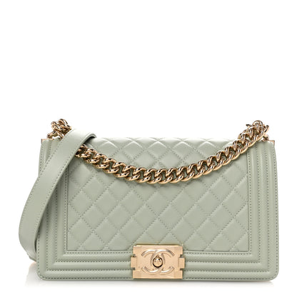 Chanel Calfskin Quilted Medium Boy Flap Light Green 1 of 12
