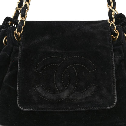 Chanel Suede Accordion Flap Black 7 of 11