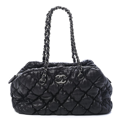 Chanel Calfskin Bubble Quilt Bowler Black 1 of 9