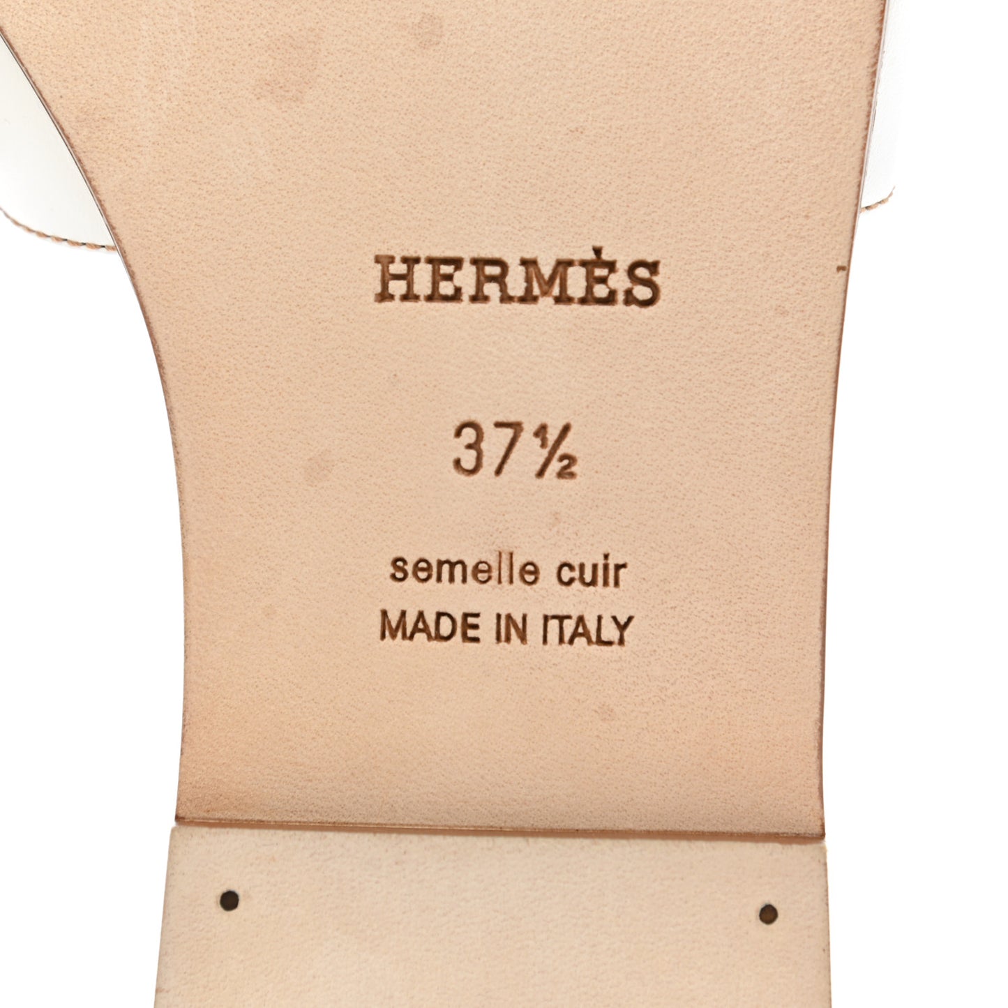 Box Calfskin Oran Sandals 37.5 White