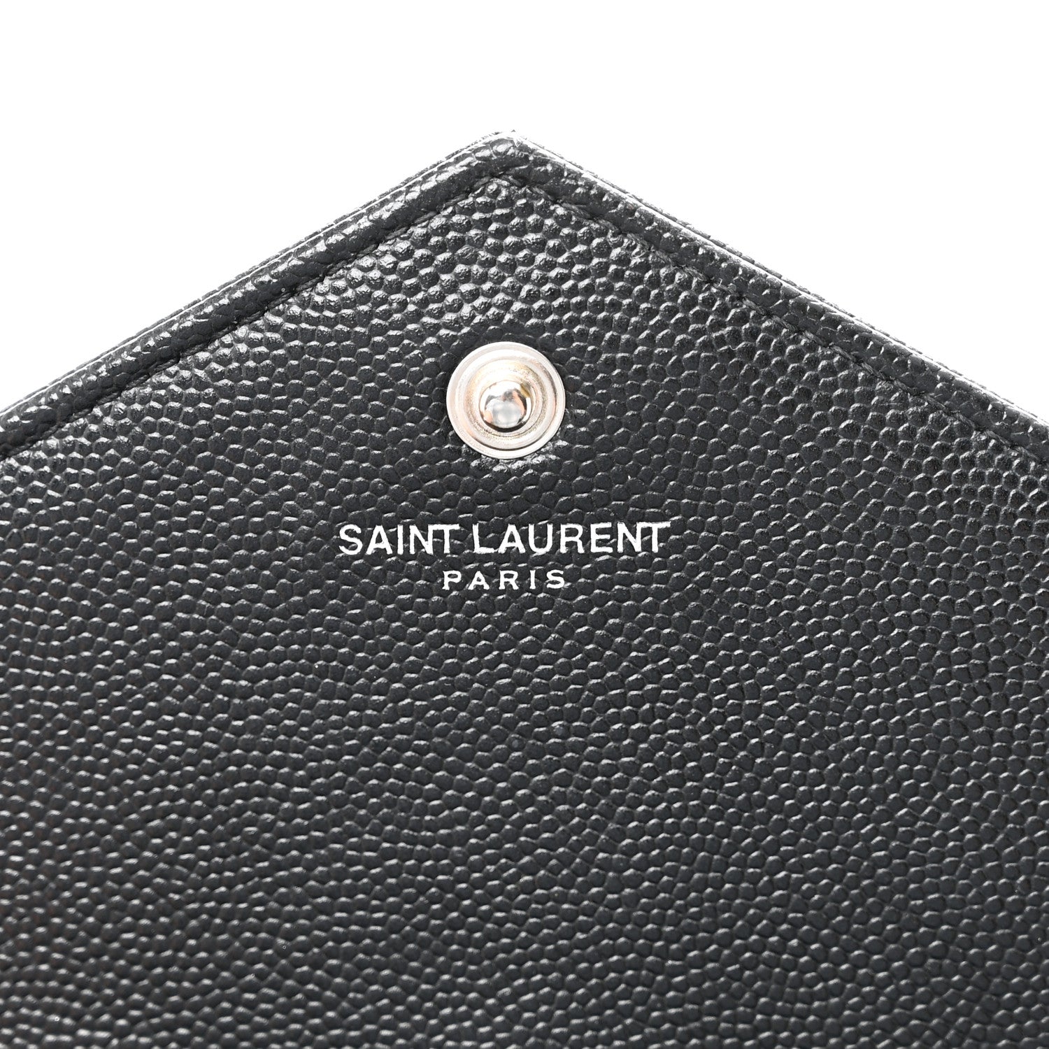 Saint Laurent Grain De Poudre Matelasse Chevron Monogram Chain Wallet Black 5 of 10