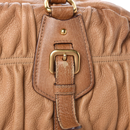 Prada Cervo Deerskin Gaufre Dome Satchel Naturale 23 of 30