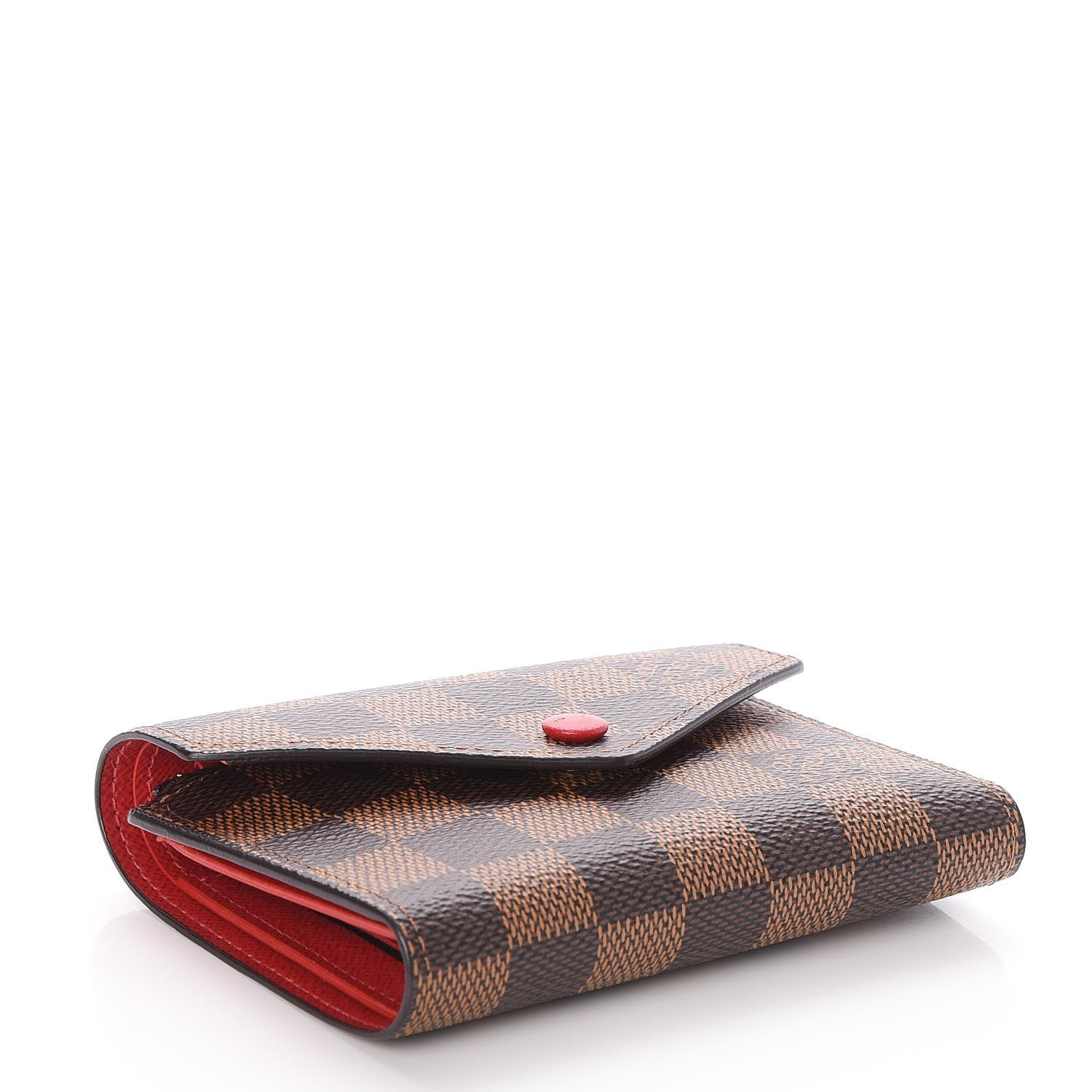 Louis Vuitton Damier Ebene Victorine Wallet Red 4 of 8