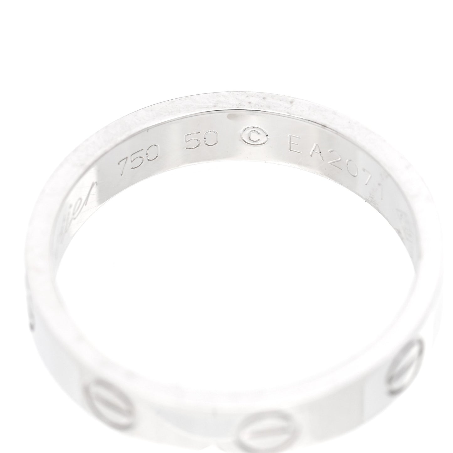 18K White Gold 3.5mm LOVE Wedding Band Ring 50 5.25