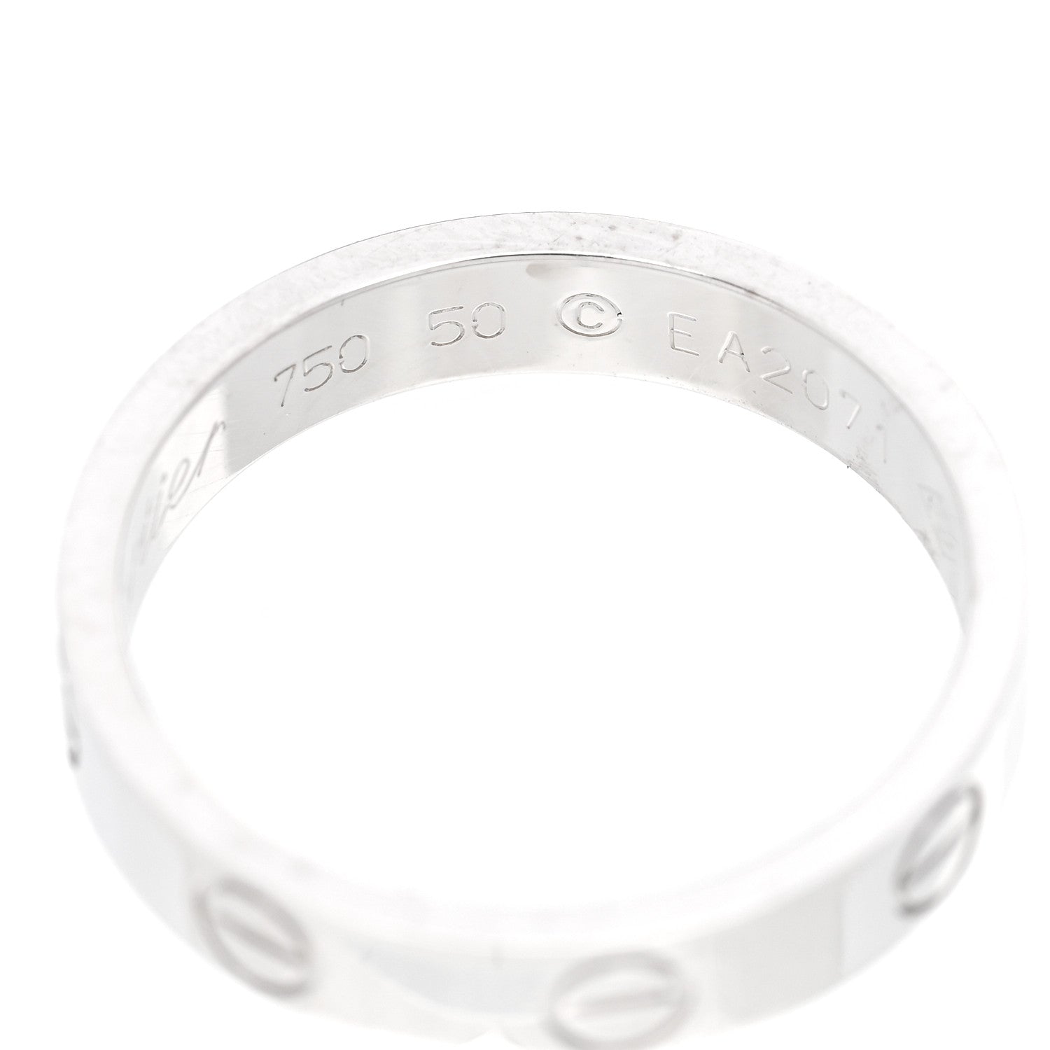 Cartier 18K White Gold 3.5mm LOVE Wedding Band Ring 50 5.25 5 of 6