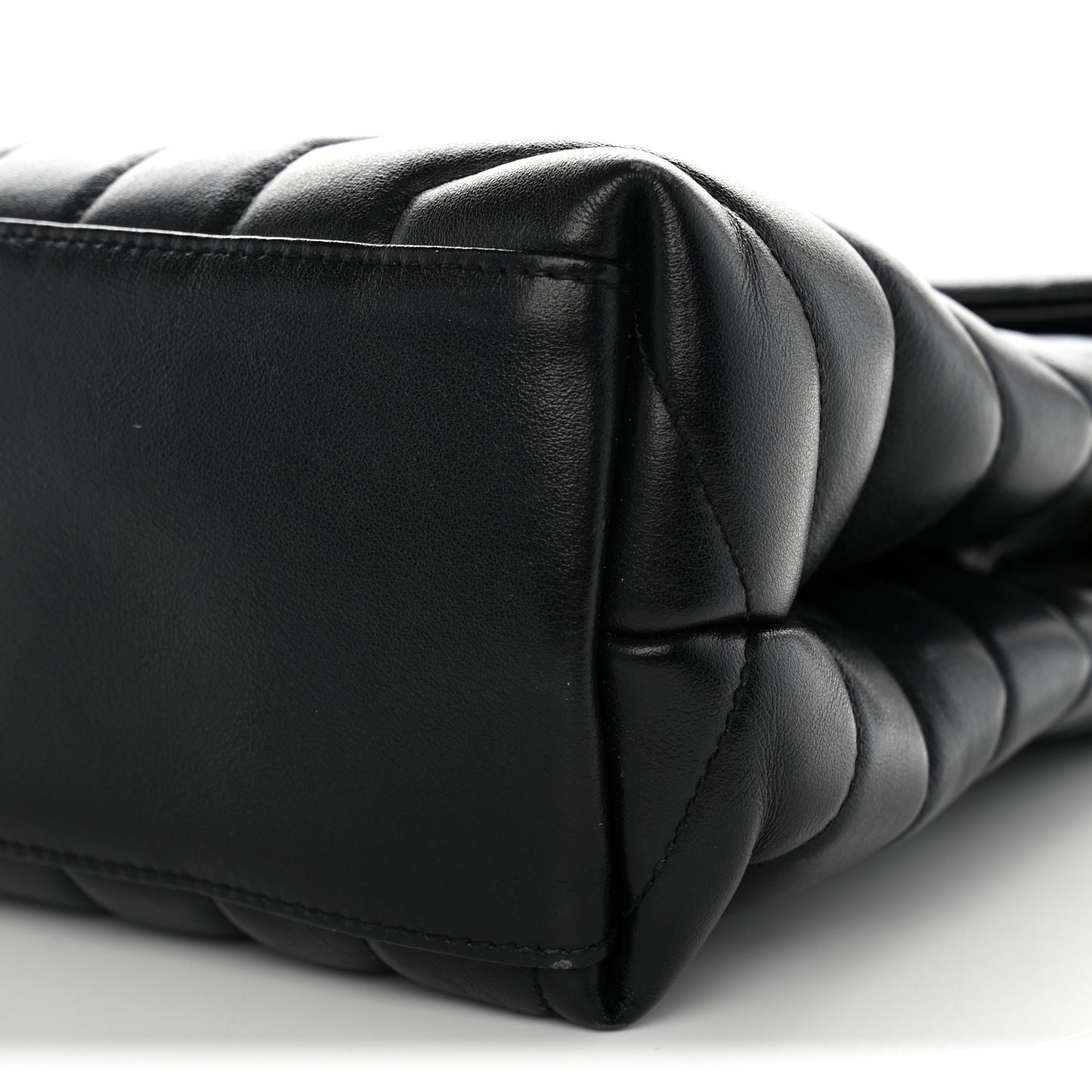 Calfskin Y Quilted Monogram Medium Loulou Chain Satchel Black
