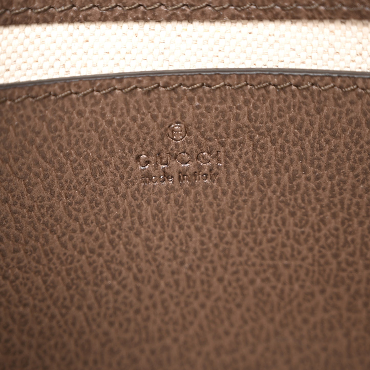 GG Supreme Monogram Textured Dollar Calfskin Mini Ophidia Chain Bag Beige Ebony