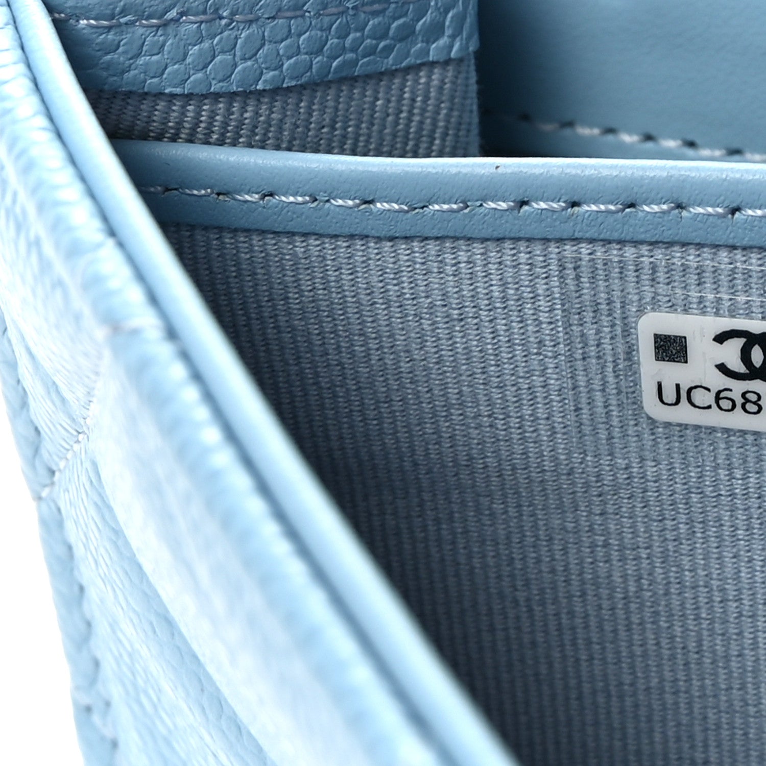Chanel Caviar Quilted Large Gusset Flap Wallet Light Blue 8 of 9