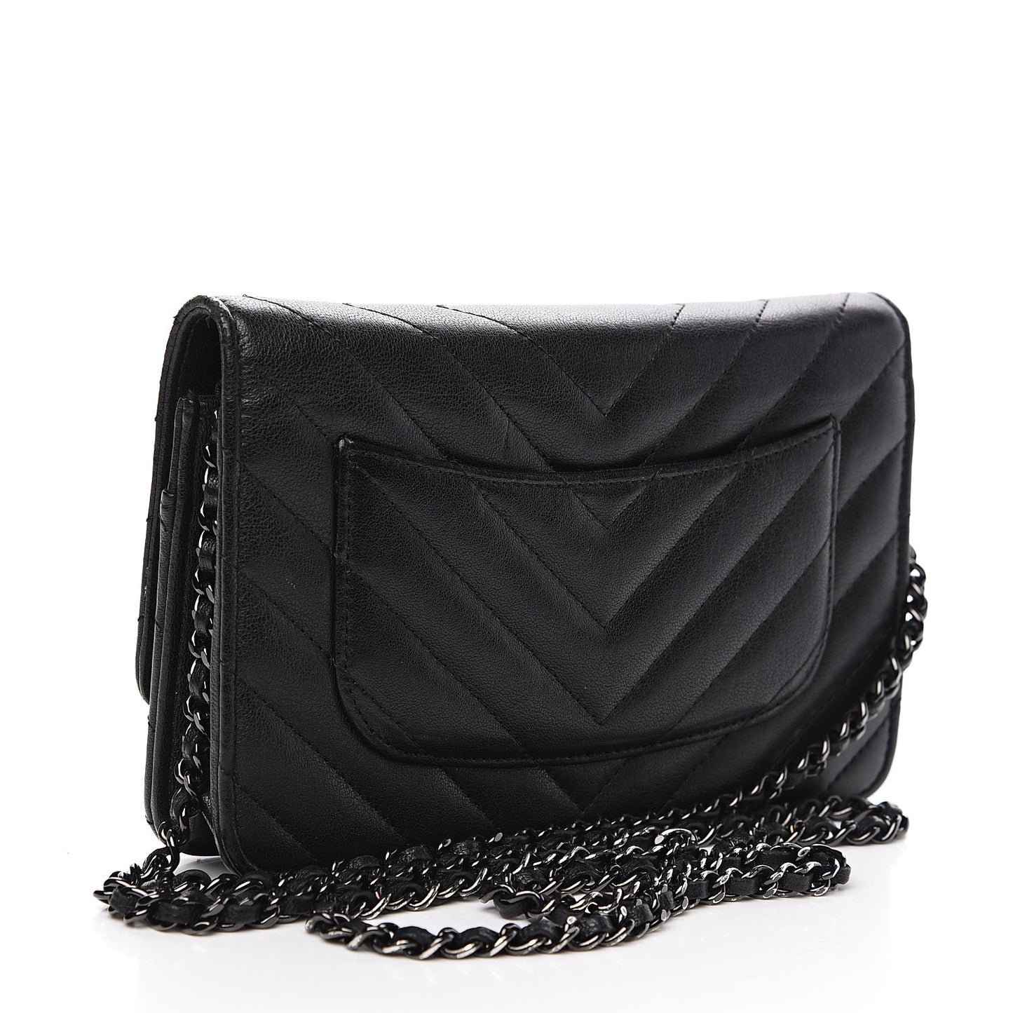 Sheepskin Chevron Reissue Wallet On Chain WOC So Black