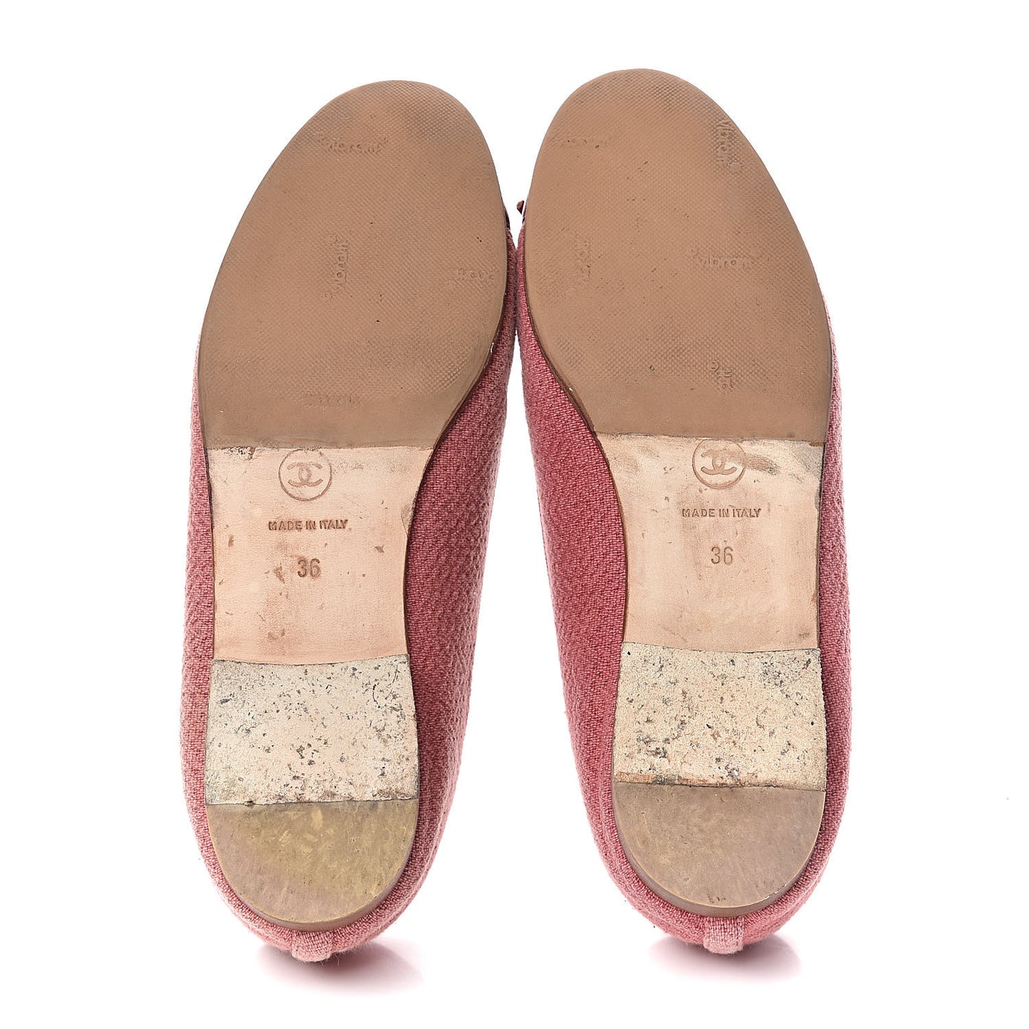 Fabric Lambskin Cap Toe Ballerina Flats 36 Rouge Borde